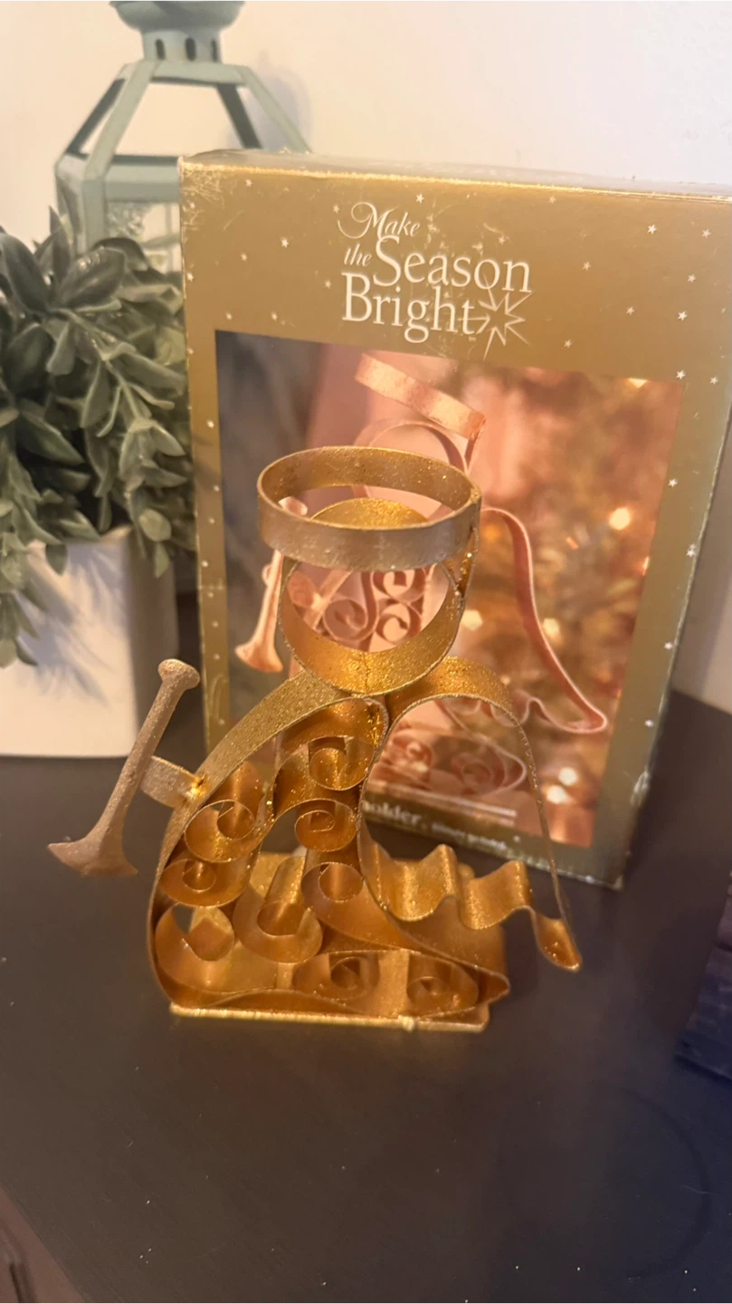 Gold Angel Candle Holder