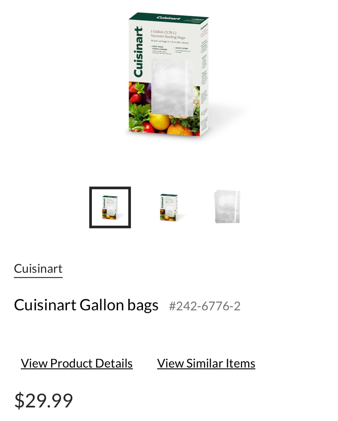 Cuisinart Gallon bags