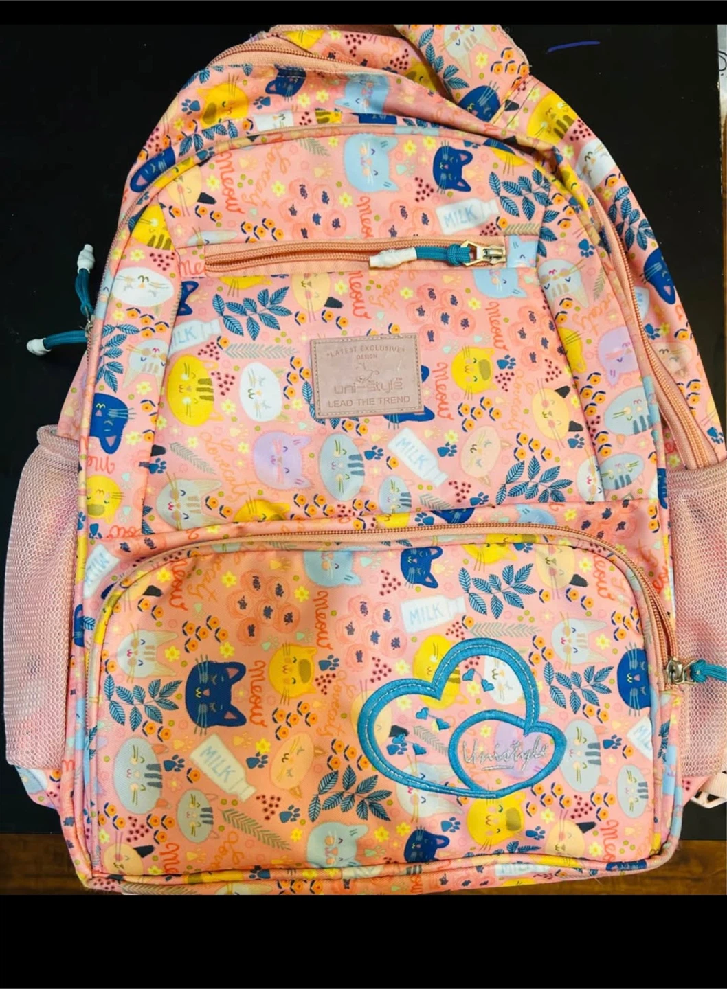 Kids Cat Print Backpack