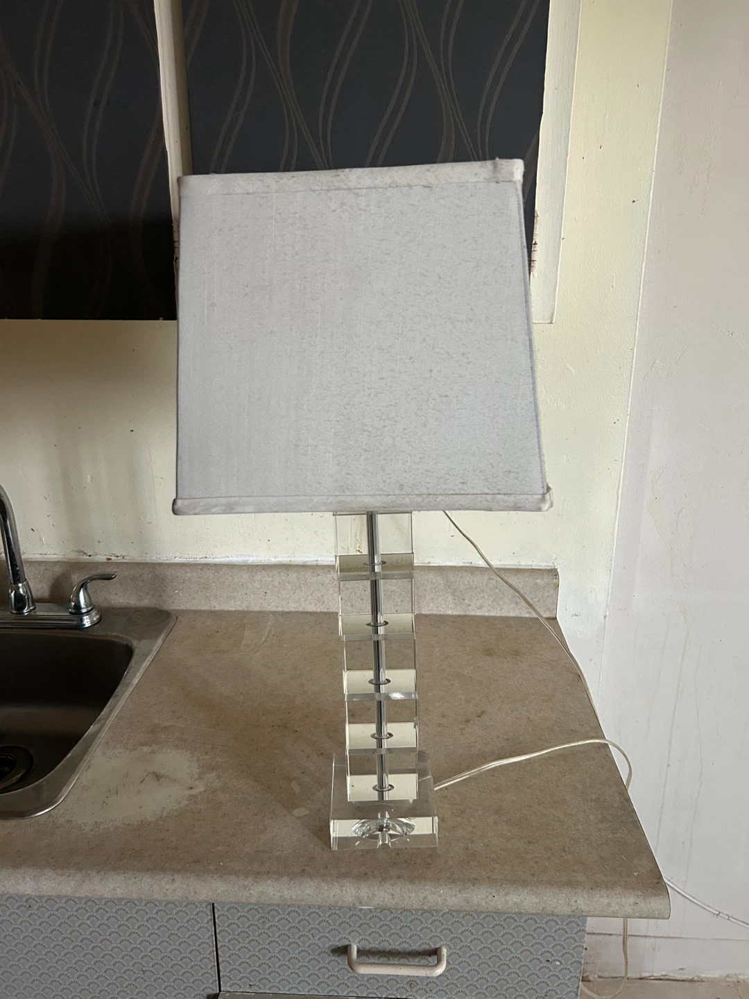 Crystal Block Table Lamp