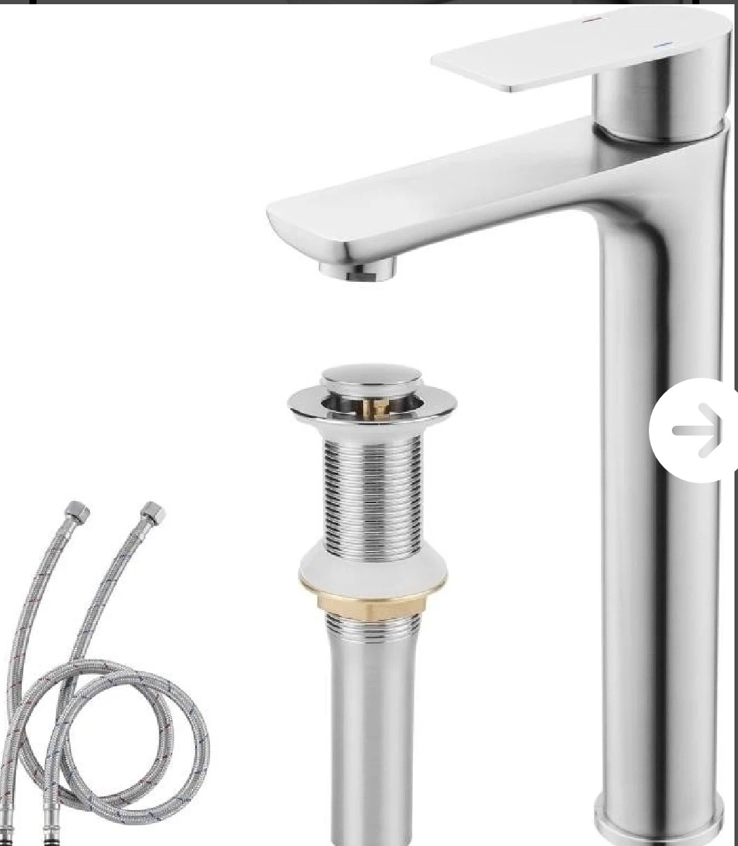 TONNY Bathroom Vessel Sink Faucet Brushed Nickel