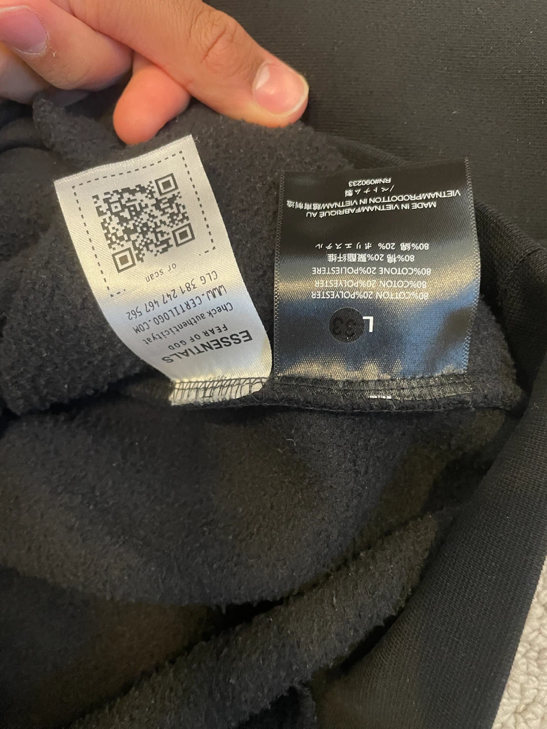 Fear of God Essentials Black "State" Hoodie - photo 4