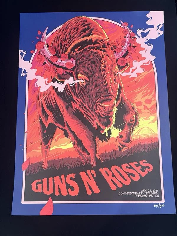 Guns N' Roses Concert Poster - Edmonton, AB Aug 26, 2026