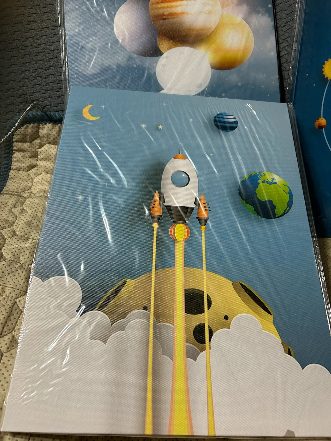 New-Set of 3 Space-Themed Canvas Wall Art - photo 4