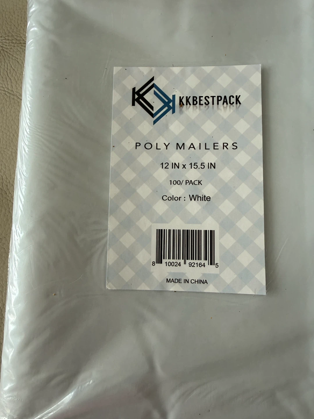 KKbestpack Poly Mailers 12" x 15.5" - 100 Pack White