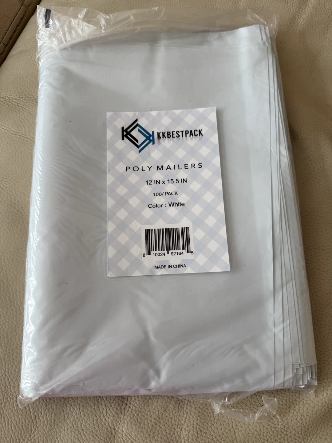 KKbestpack Poly Mailers 12" x 15.5" - 100 Pack White - photo 2