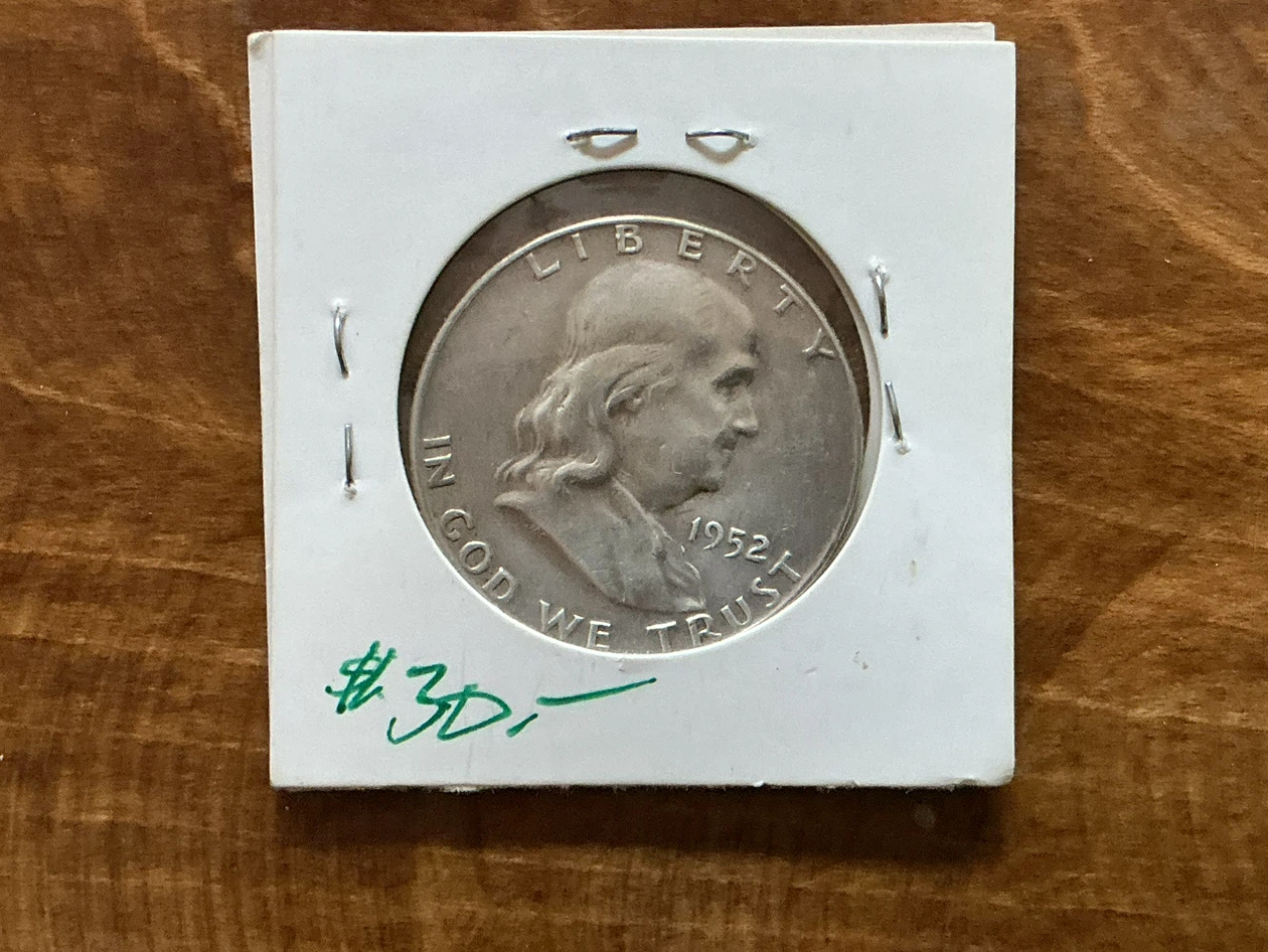 1952 USA D. FRANKLIN Silver Half Dollar 50 Cents Coin ! - photo 2