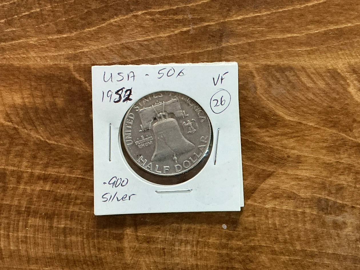 1952 USA D. FRANKLIN Silver Half Dollar 50 Cents Coin ! - photo 3