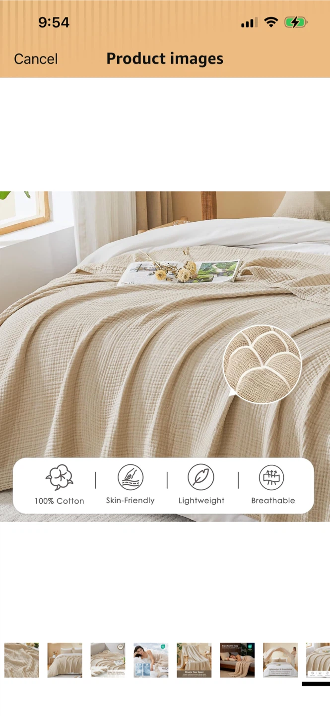 New-Lightweight Cotton Muslin Blanket - photo 4