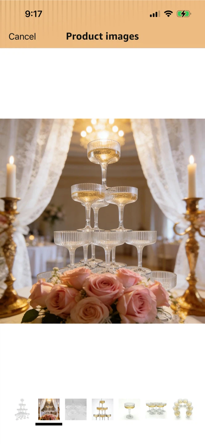 New-Set of 17 Champagne Coupe Plastic Glasses