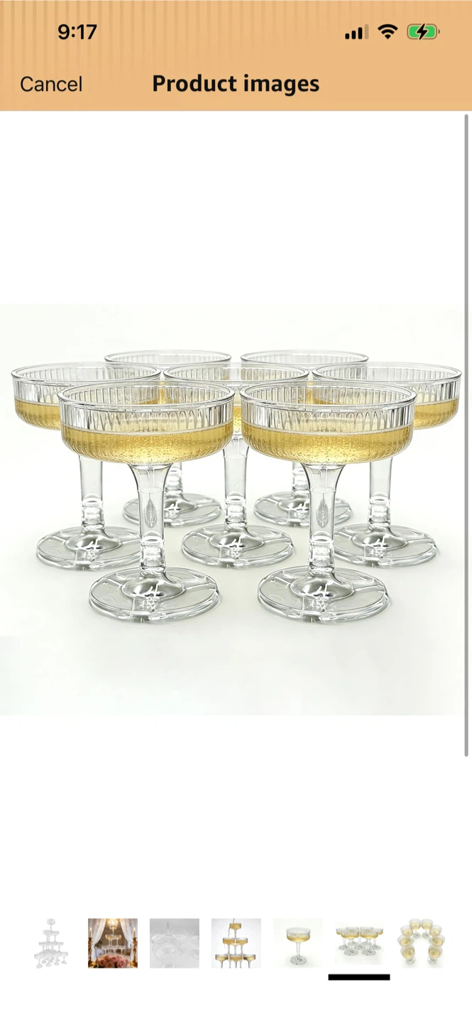 New-Set of 17 Champagne Coupe Plastic Glasses - photo 2