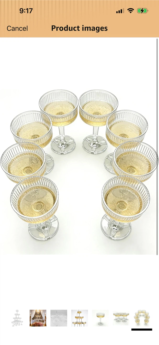 New-Set of 17 Champagne Coupe Plastic Glasses - photo 4