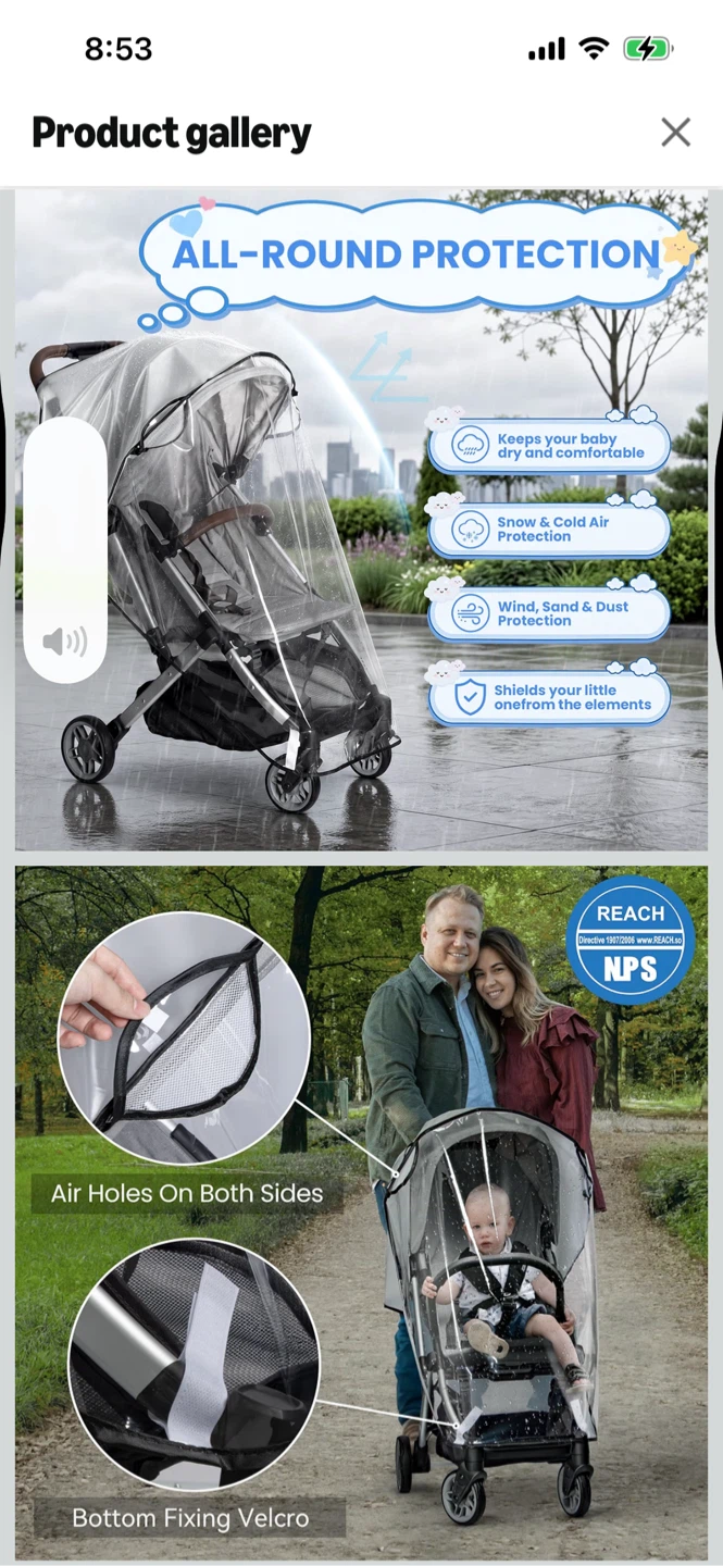 New-Bemece Universal Stroller Rain Cover - photo 2