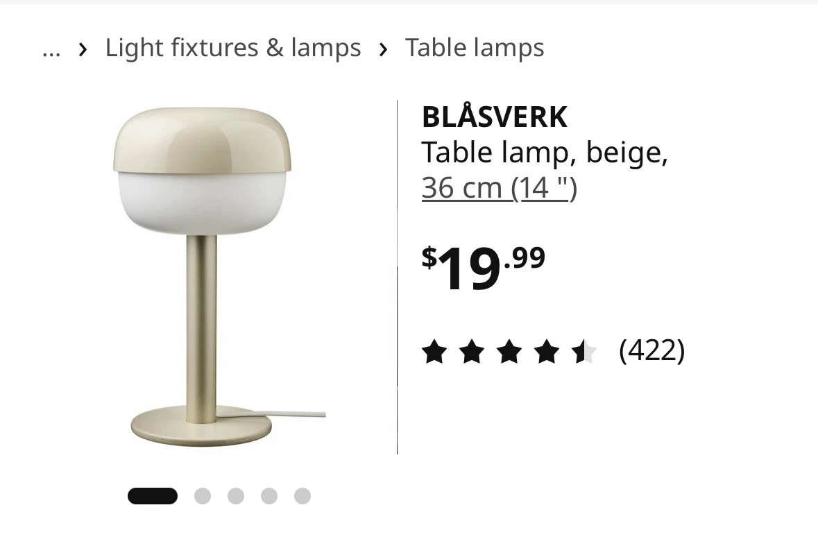 IKEA BLÅSVERK Table Lamp, Beige - photo 3