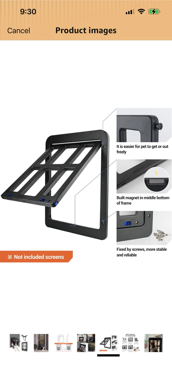 New-Pet Screen Door Insert