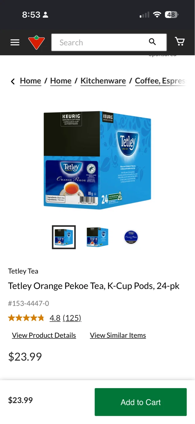 Tetley Orange Pekoe Tea K-Cup Pods, 24 Pack - photo 3