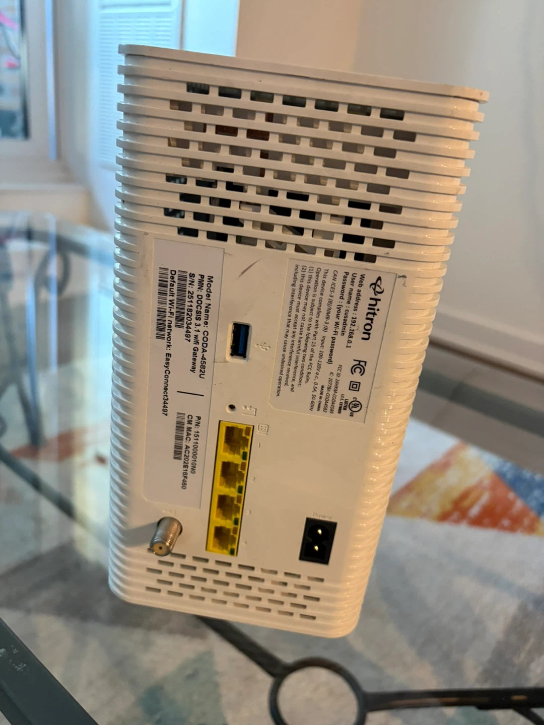 Hitron CGN3.1 Gateway Router - photo 2