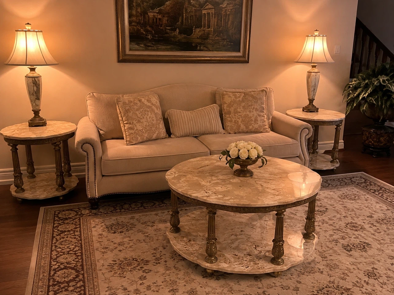 Price for each. Elegant Vintage Marble Side Tables - photo 2