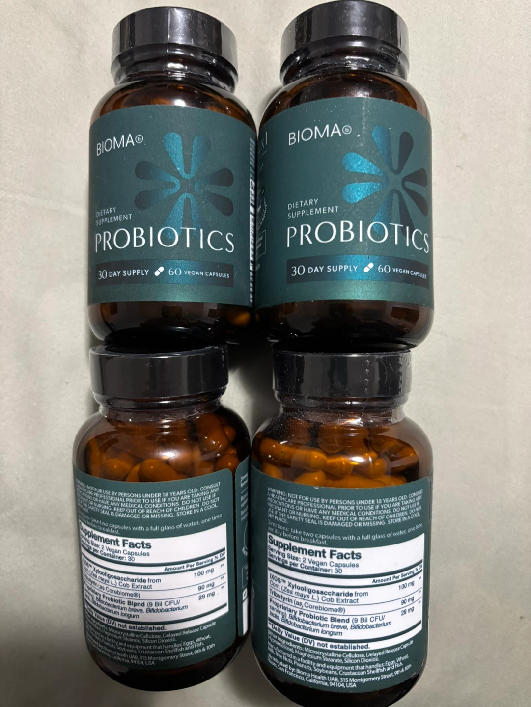 BIOMA Dietary Probiotics - 60 Vegan Capsules (2 Bottles)