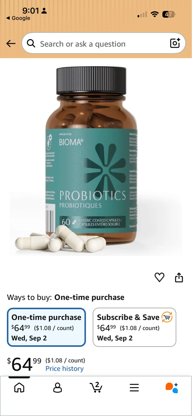 BIOMA Dietary Probiotics - 60 Vegan Capsules (2 Bottles) - photo 2