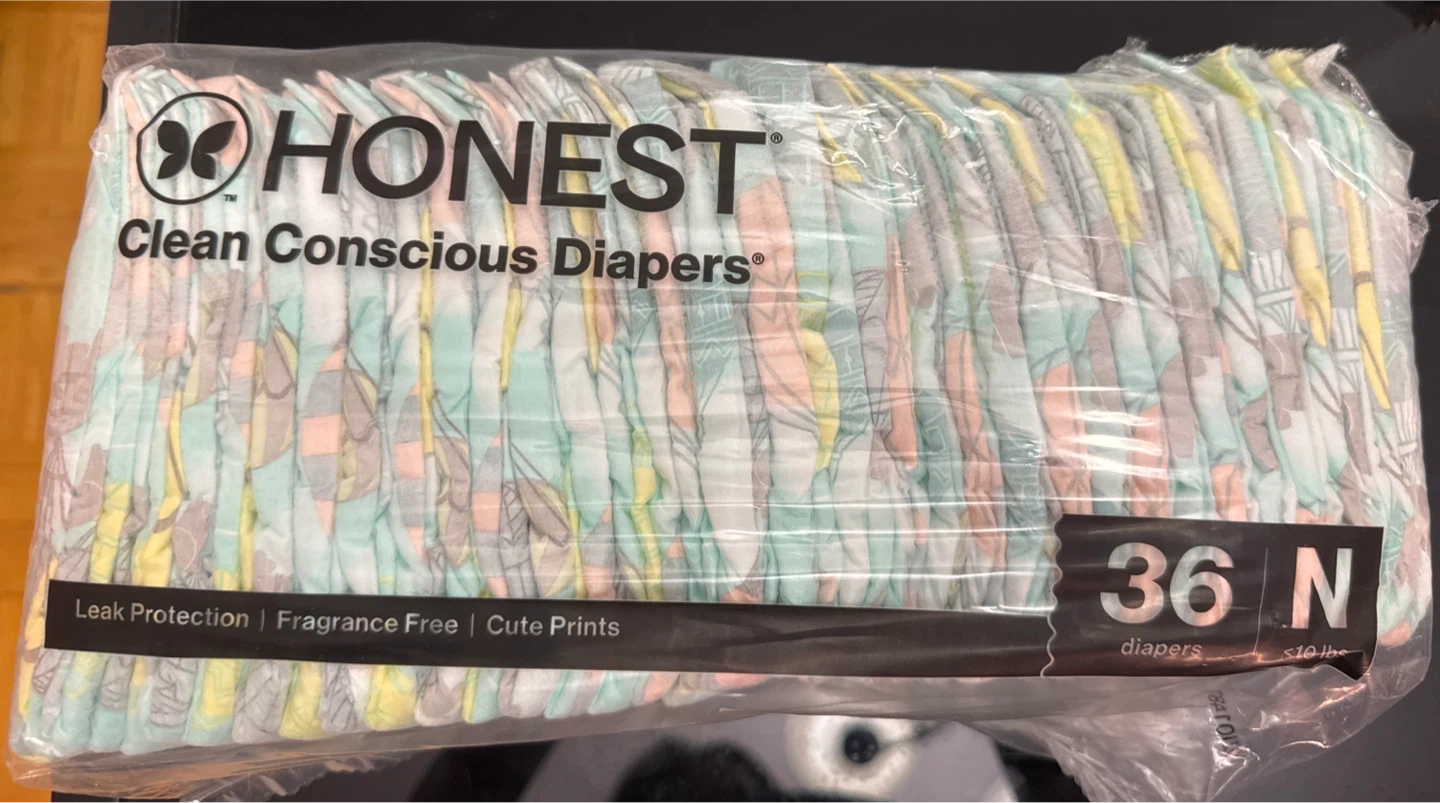 The Honest Company Diapers Size N, 36 Count