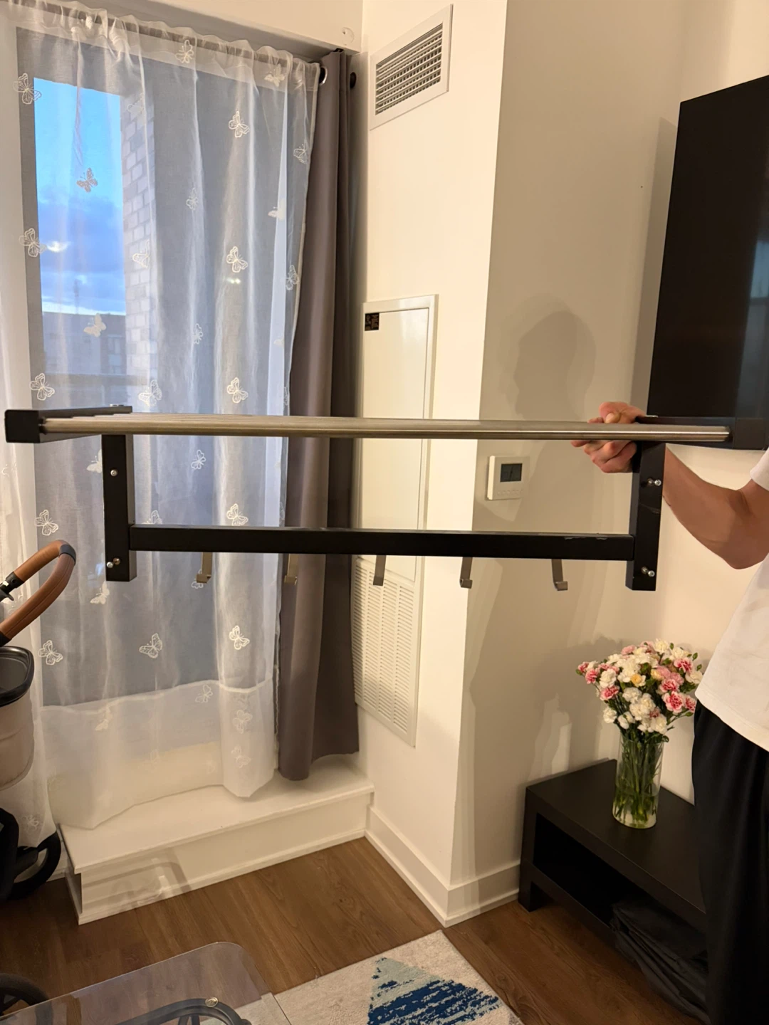 Wall Mounted Garment Rack with Hooks