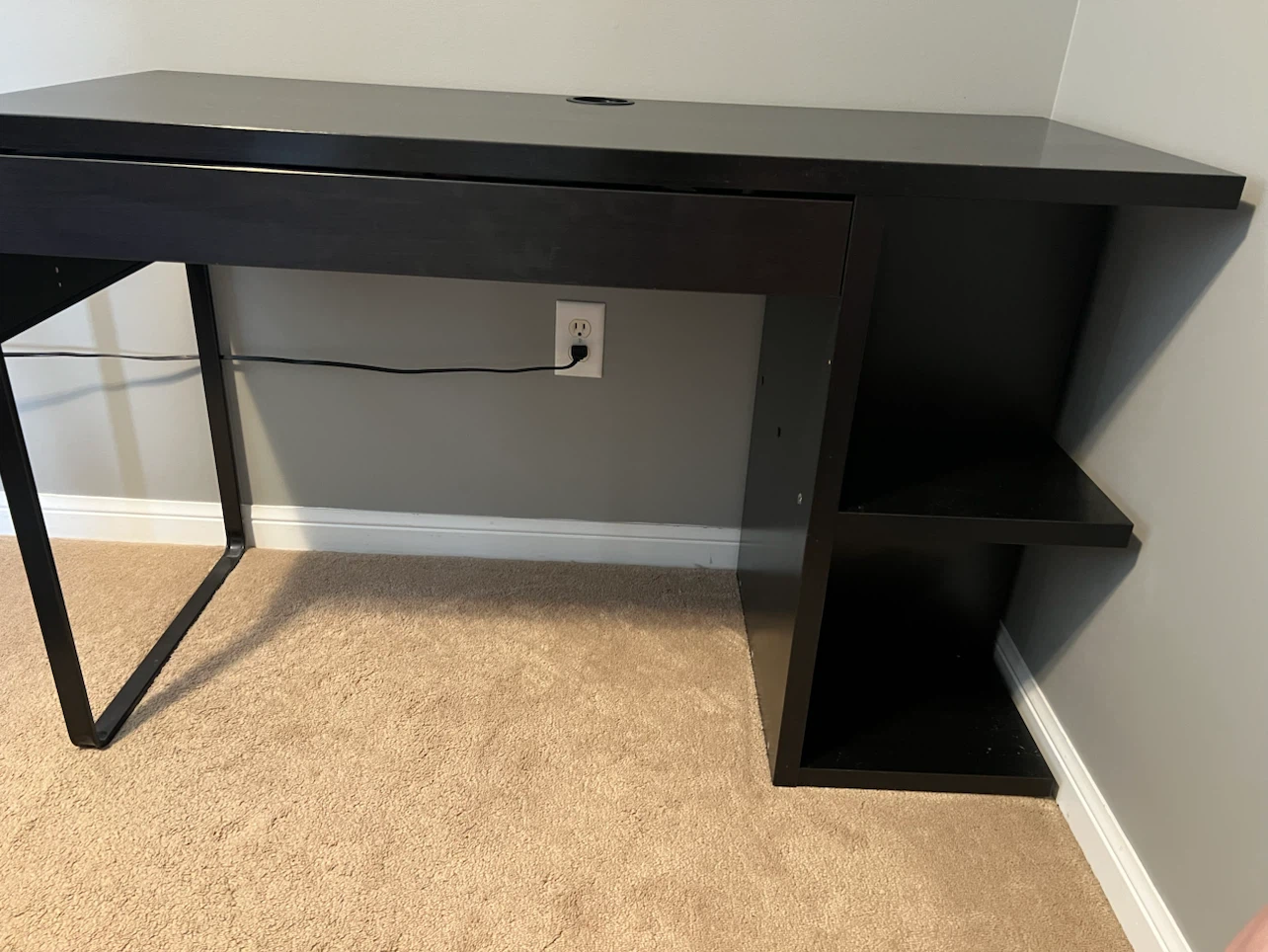 IKEA MICKE Desk Espresso – Black/Brown with Shelves $120 OBO