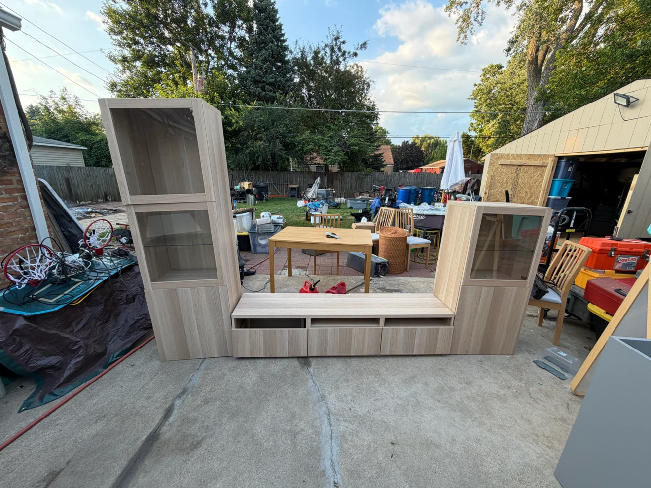 Large Entertainment Center with Glass Doors - photo 2