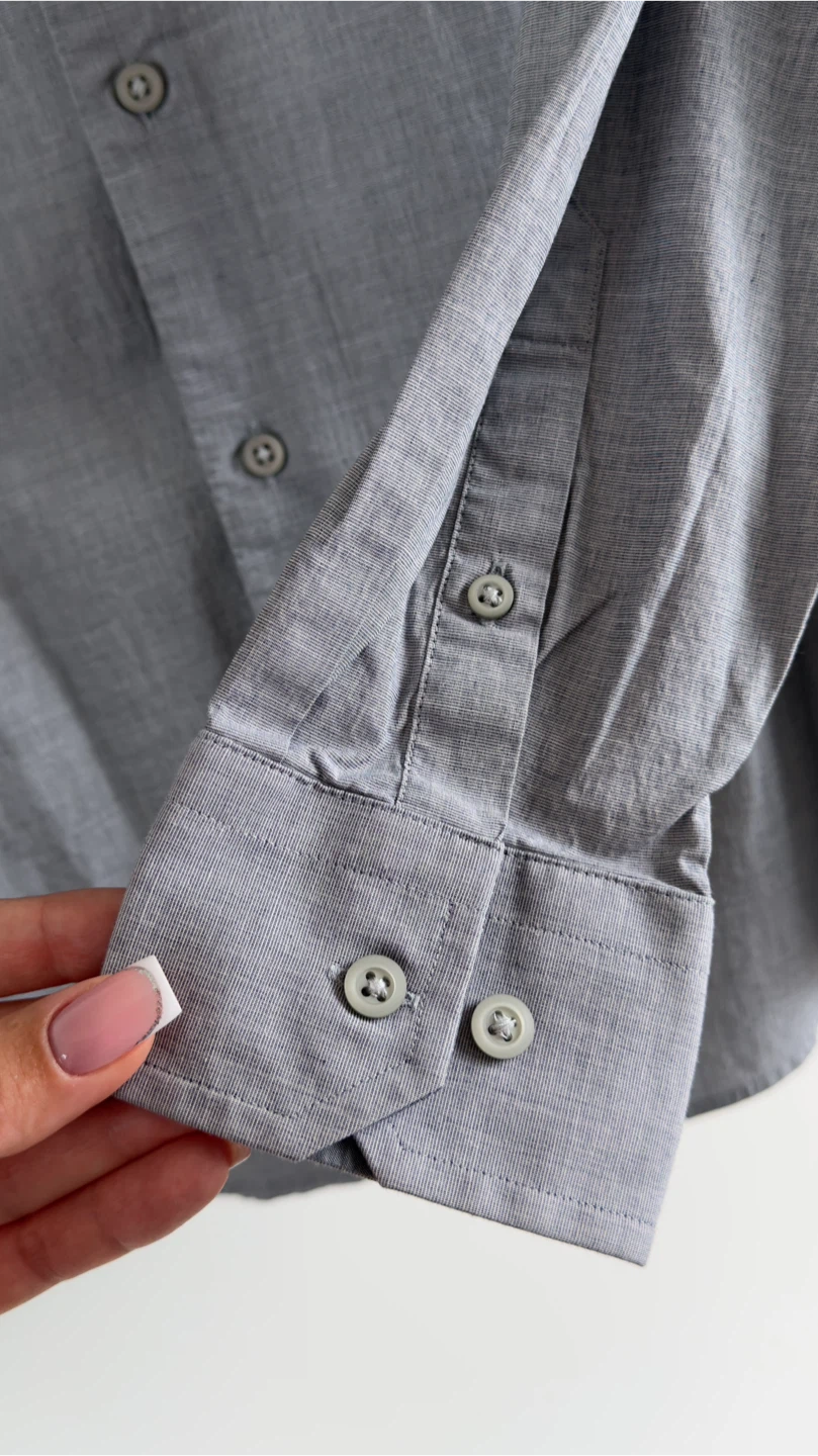 Banana Republic Grey Stretch Slim Fit Dress Shirt - photo 4