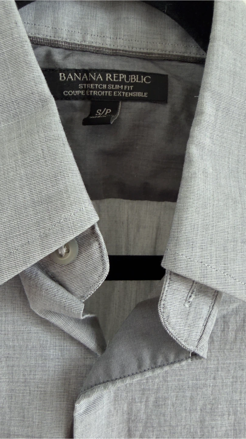Banana Republic Grey Stretch Slim Fit Dress Shirt - photo 3