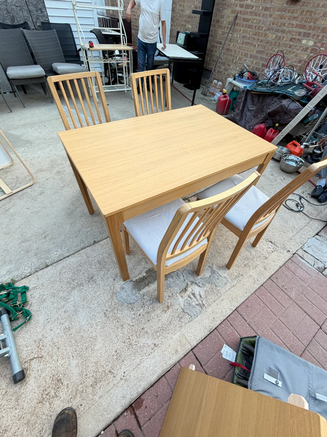 Light Wood Dining Table with 4 Chairs