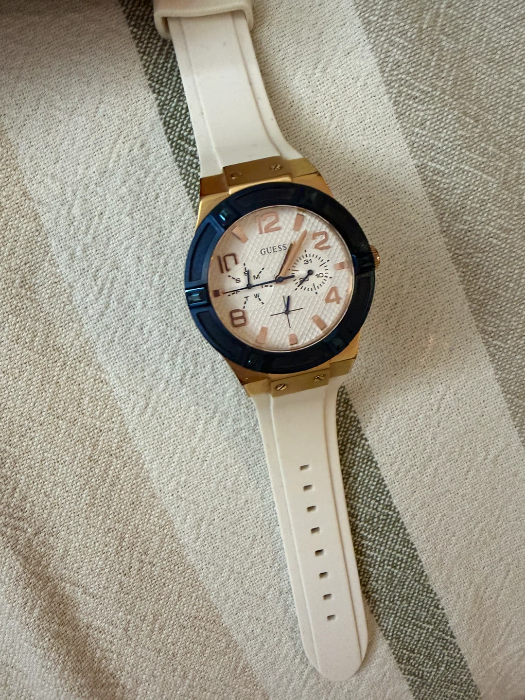 Guess Watch - White Band, Rose Gold & Blue Accents - photo 2