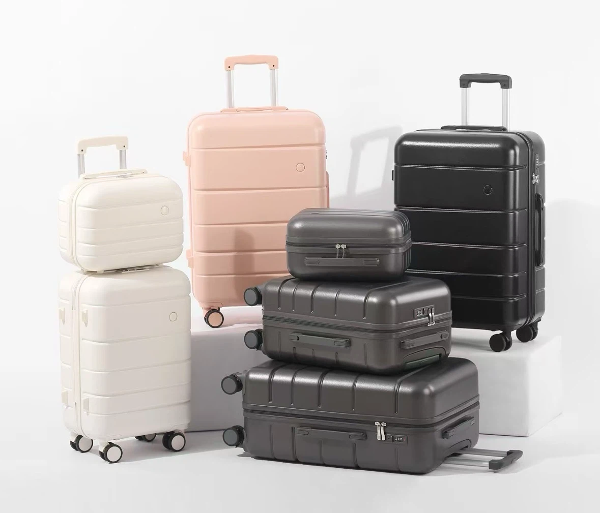 Set of 4 Black Hardshell Luggage
