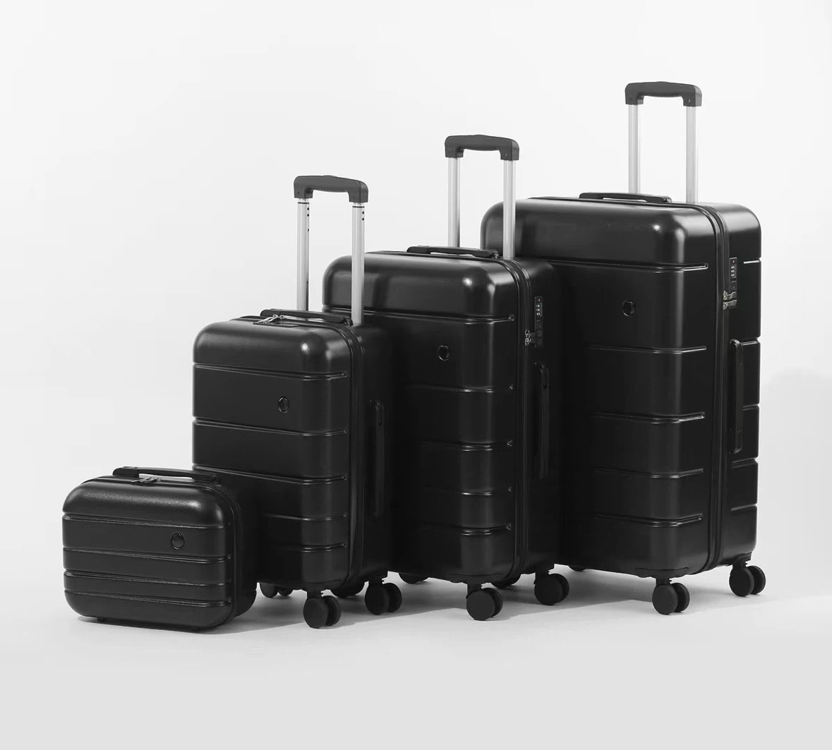 Set of 4 Black Hardshell Luggage - photo 3