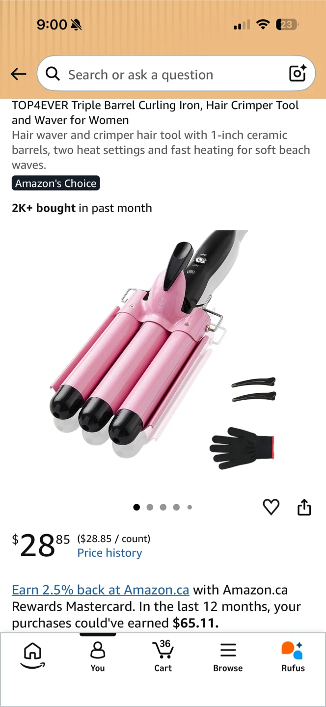 TOP4EVER Triple Barrel Curling Iron - Pink - photo 2