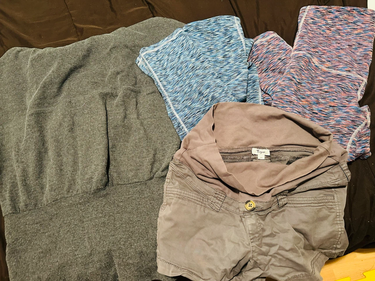 Maternity Shorts, Athletic Leggings Bundle and hoodie