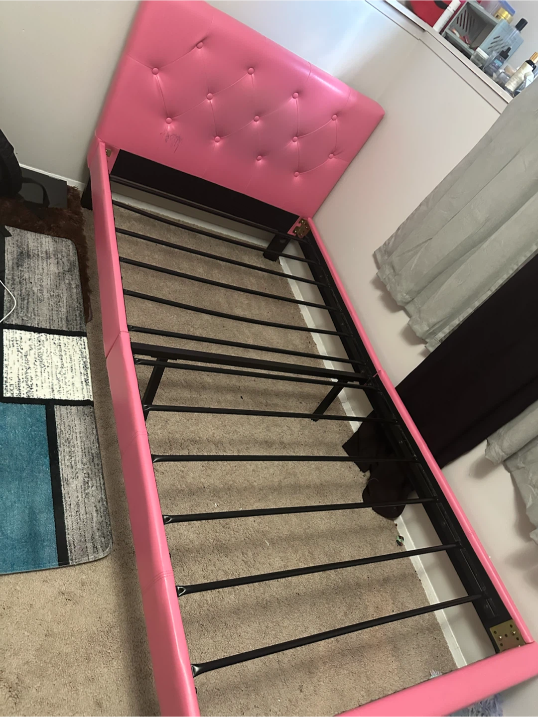 Pink Tufted Headboard Bed Frame - photo 2