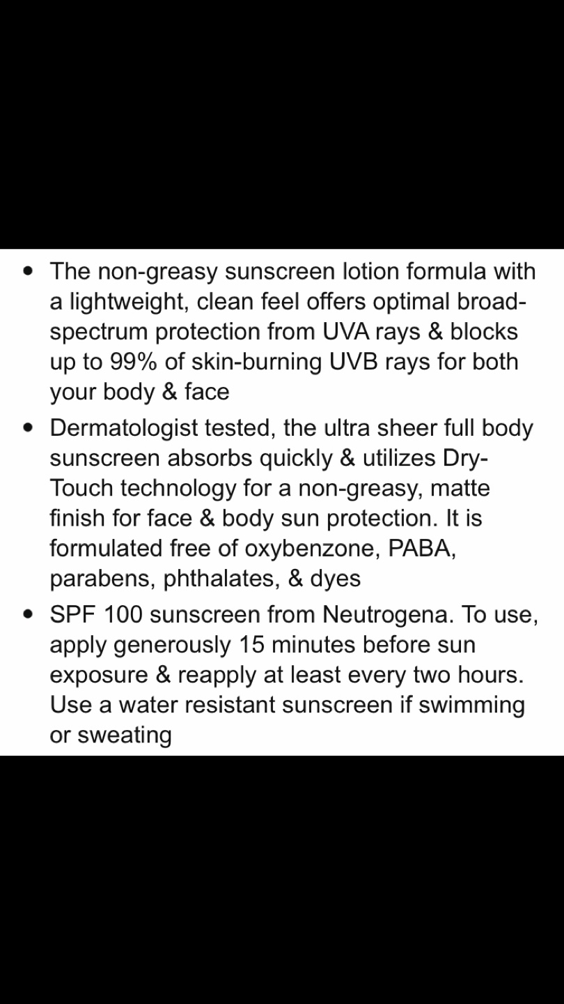 Neutrogena Ultra Sheer Dry-Touch Max SPF 100+ Body Sunscreen - photo 5