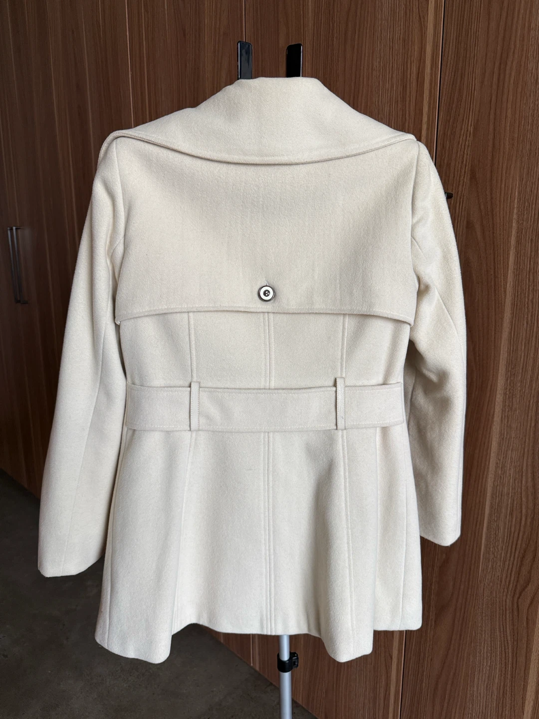 Mackage Women's Cream Wool Coat with Leather Accents - photo 2