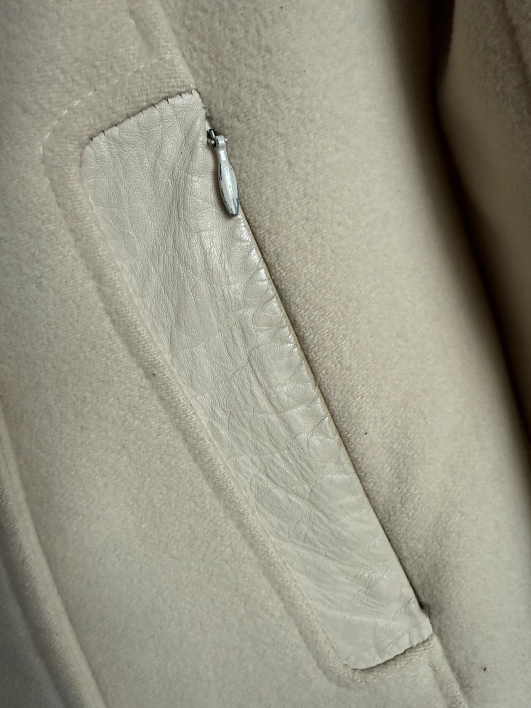 Mackage Women's Cream Wool Coat with Leather Accents - photo 4