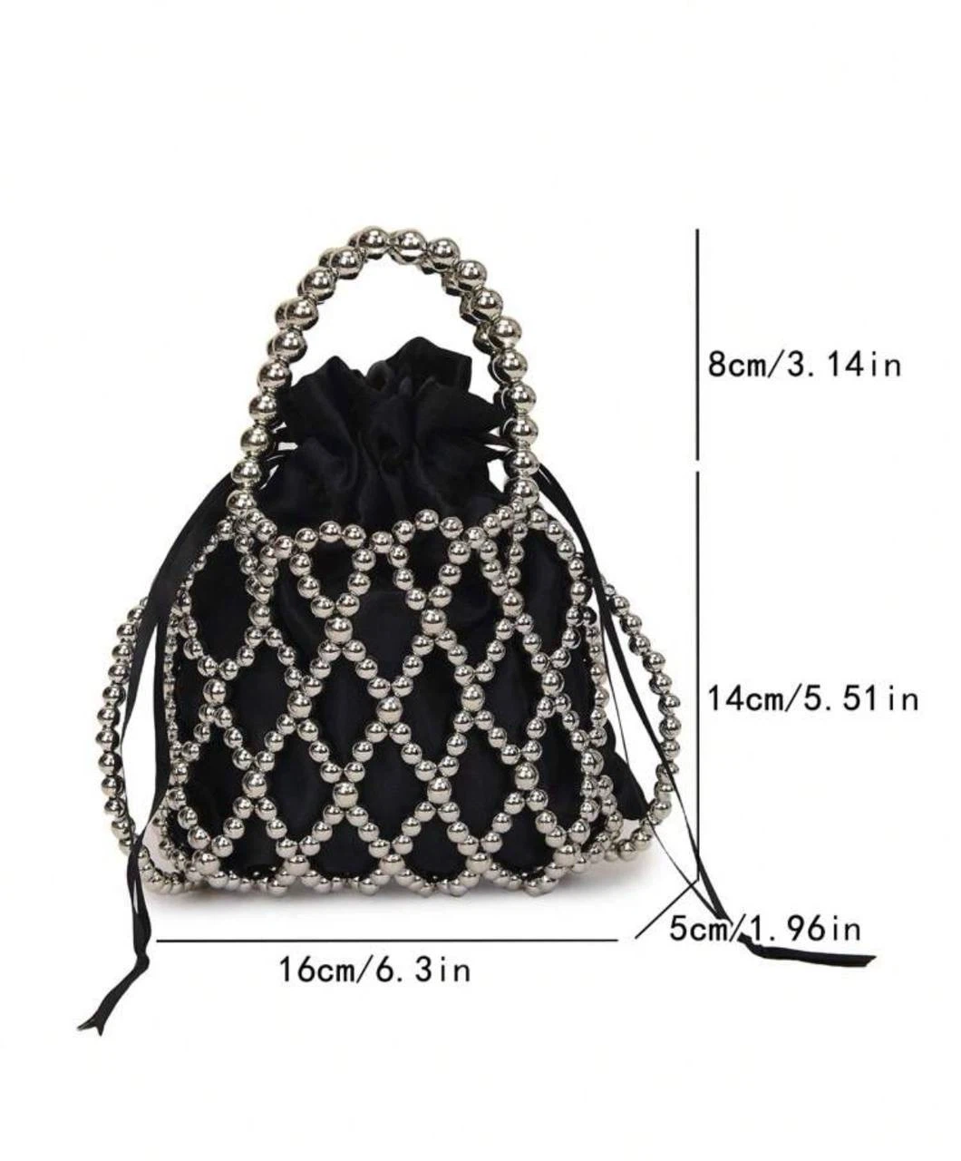 Black & Silver Beaded Bucket Bag - photo 5