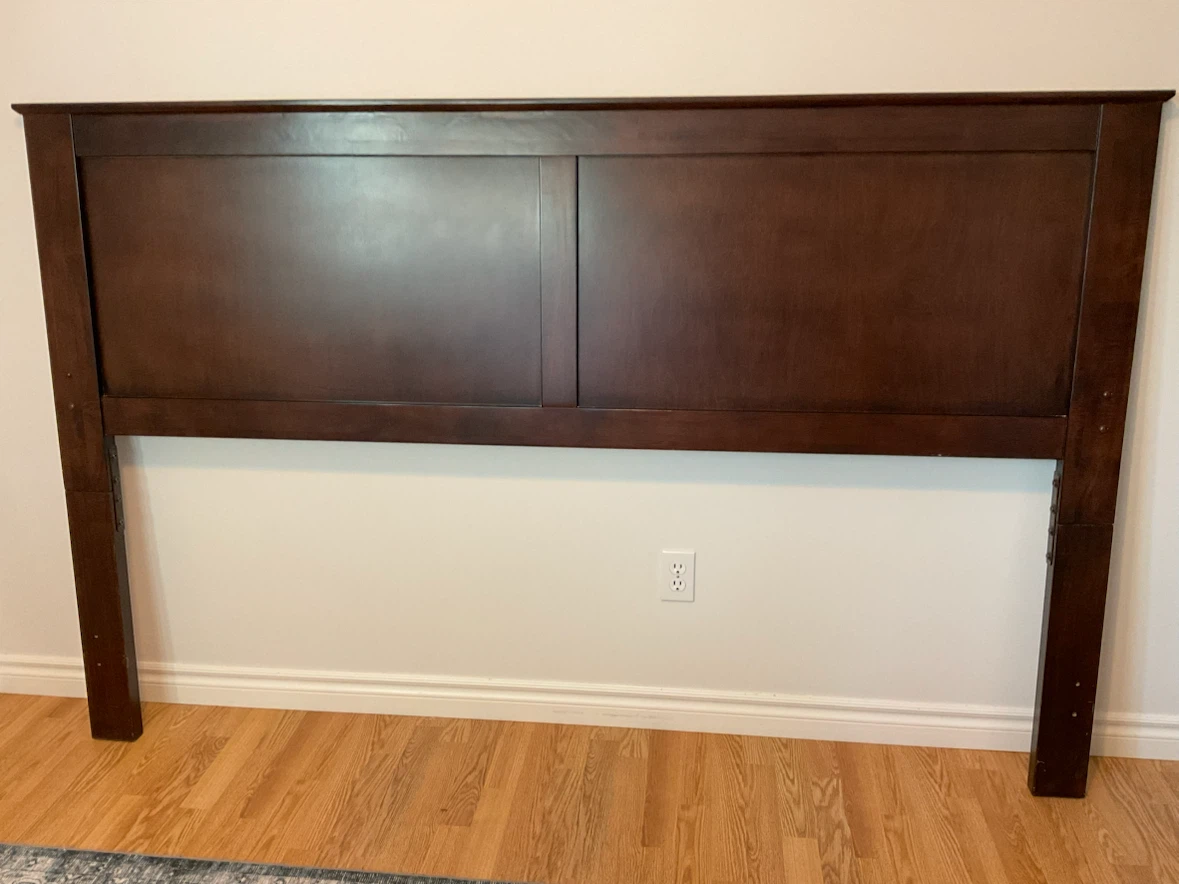 Dark Brown Wooden Headboard