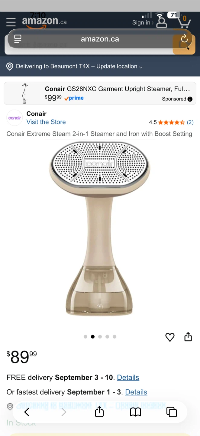 Conair 2-in-1 Steamer and Iron with Boost Setting - photo 3