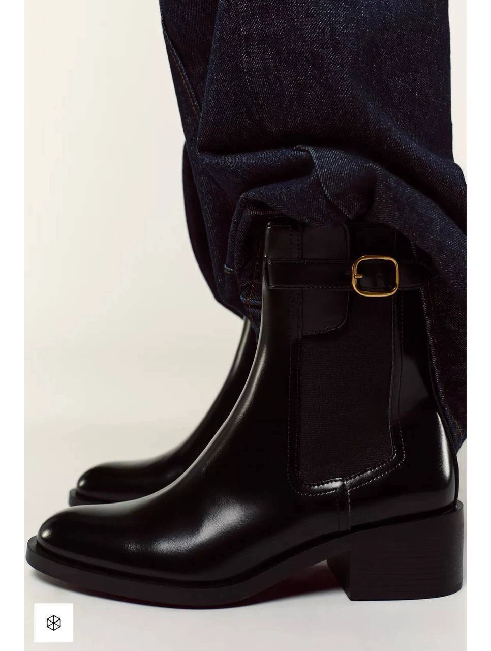 Zara Black Heeled Chelsea Boots - size 10