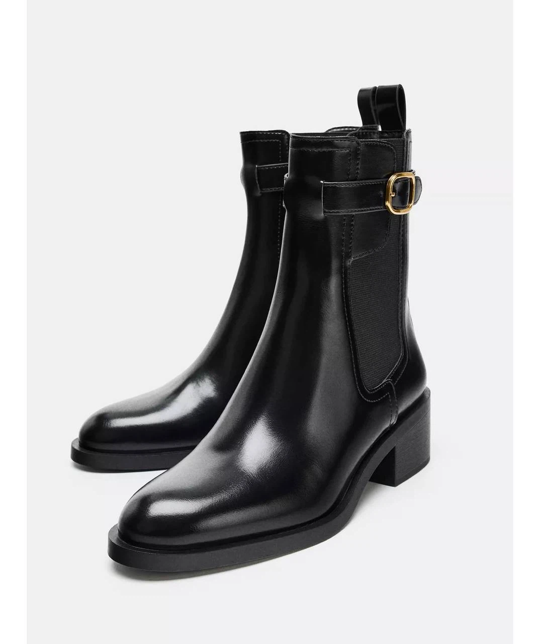 Zara Black Heeled Chelsea Boots - size 10 - photo 2