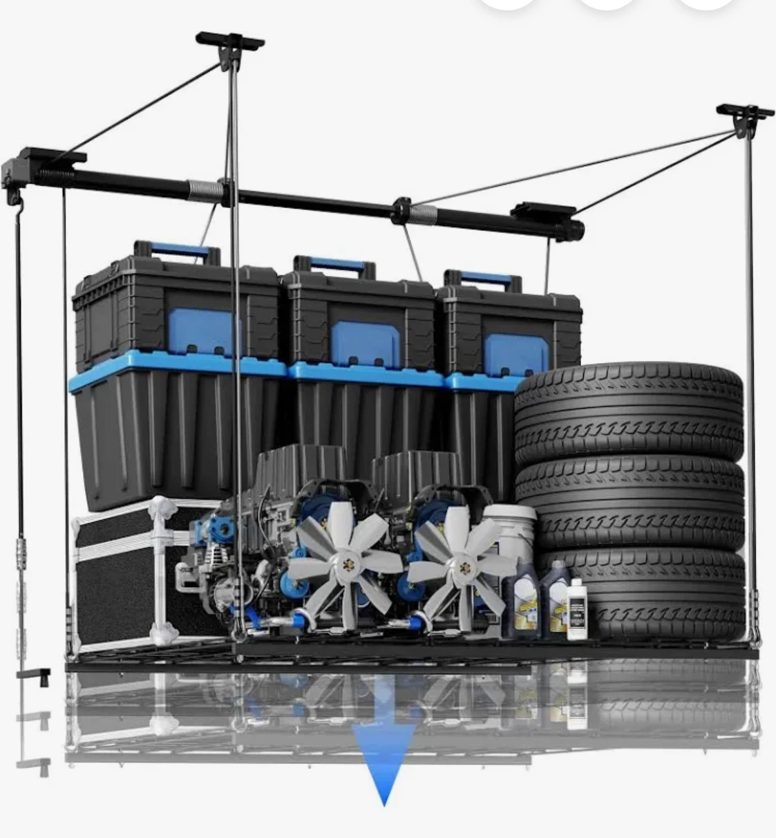 Overhead Garage Storage Rack Lift System