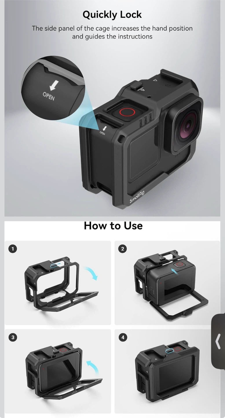 SmallRig 3083C Cage Kit for GoPro Hero 12/11/10/9 Black - photo 5