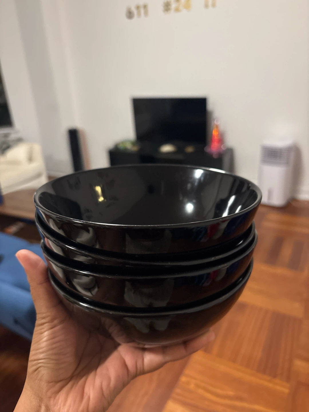 IKEA Black Plates and Bowls Set