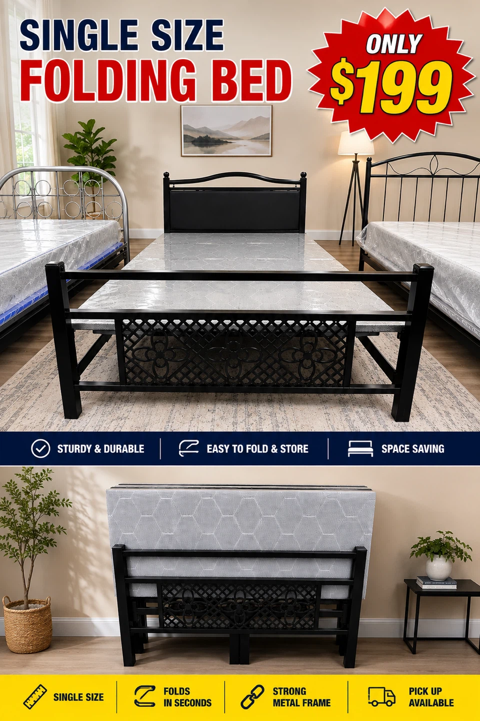Single Size Folding Bed
