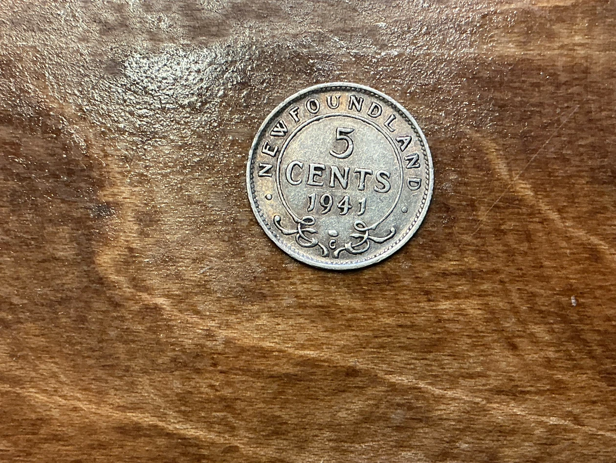 1941 Canada Newfoundland 5 Cents Coin  !